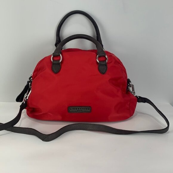 Liebeskind Berlin Red Nylon/ Leather Duffel Crossbody Bag - Picture 3 of 16
